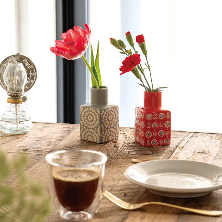 ヘッズ 雑貨-フラワーベース W53×D53×H100mm 2個 HEADS HNP-FB35