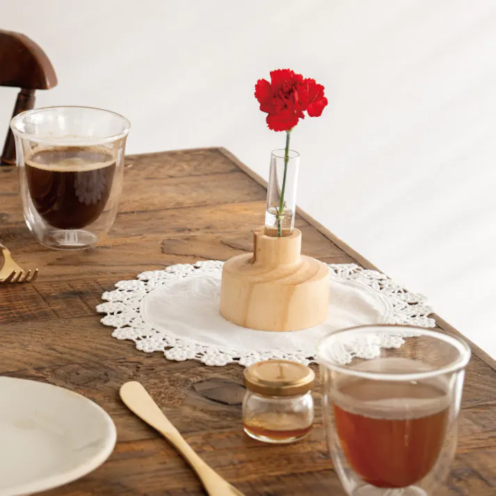 ヘッズ 雑貨-フラワーベース 直径76(35)×H120mm 2個 HEADS WOD-FB1