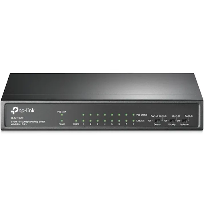 9ポート 10/100Mbps デスクトップスイッチ(8 PoE+ポート搭載) 目安在庫=△