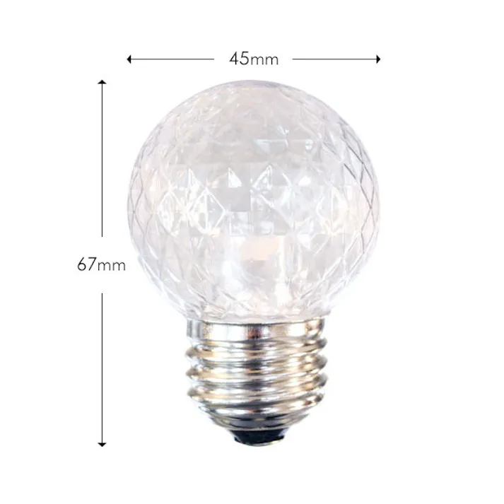 LED装飾電球 E26 キラキラ君 サイン球 白色 5000K 防塵 防水仕様 IP65 防水用シリコンリング付き BD-0126NB-TW