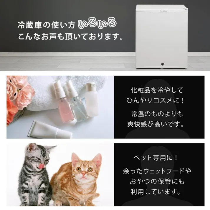 鍵付き 冷蔵庫 1ドア 静音 48L 小型 コンパクト 右開き 霜取り不要 Sunruck SR-R4805KEYW ホワイト