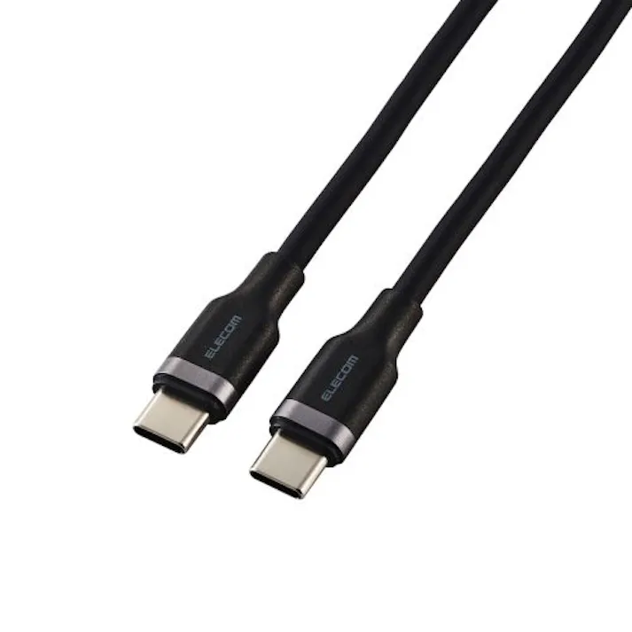 USB Type-C ケーブル ( C to C ) 2m PD 100W シリコン素材 ブラック