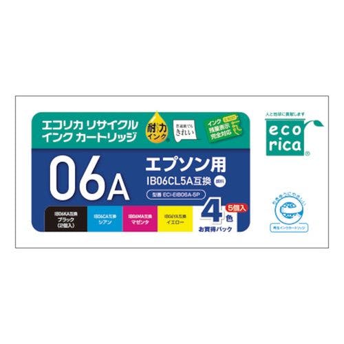 エコリカ EPSON IB06CL5A 互換 リサイクル インク カートリッジ 4色パック インクカートリッジ・インクリボン エコリカ EPSON IB06CL5A 互換 リサイクル インク カートリッジ 4色パック インクカートリッジ・インクリボン