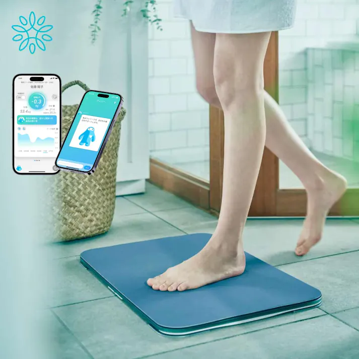 スマートバスマット 体組成計モデル 体重計 充電式 グレー issin 珪藻土【スマホ連動 アプリ 自動転送 wifi 体脂肪率 内臓脂肪レベル 体内年齢 ヘルスメーター 薄型 防水 AI機能 スマート家電】