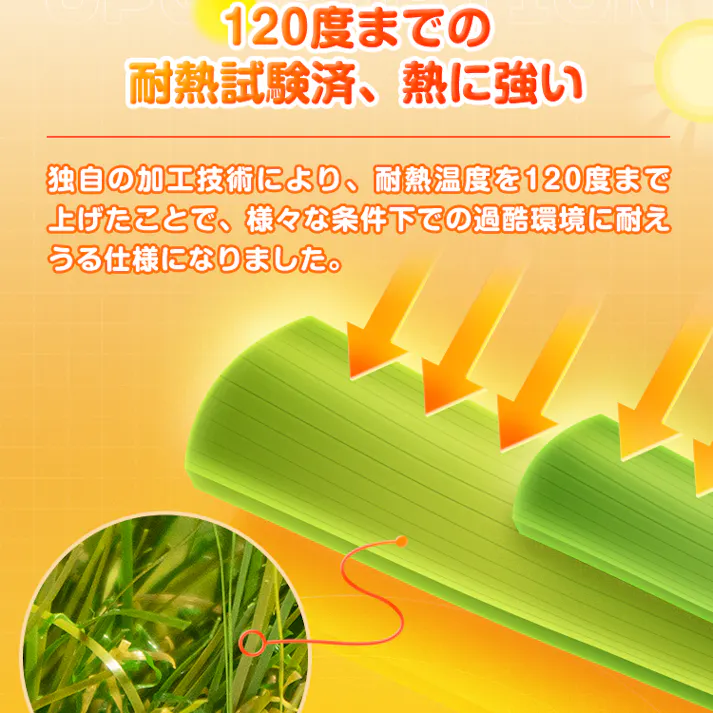 グッドライフウッド 耐熱人工芝ロール 1m×10m 芝丈30mm 固定ピン22本付 熱に強い リアル人工芝生 4種類芝編み込み 耐UV仕様 2レイヤー構造 滑り止め 庭 ベランダ 簡単設置 水捌け マット カット可能