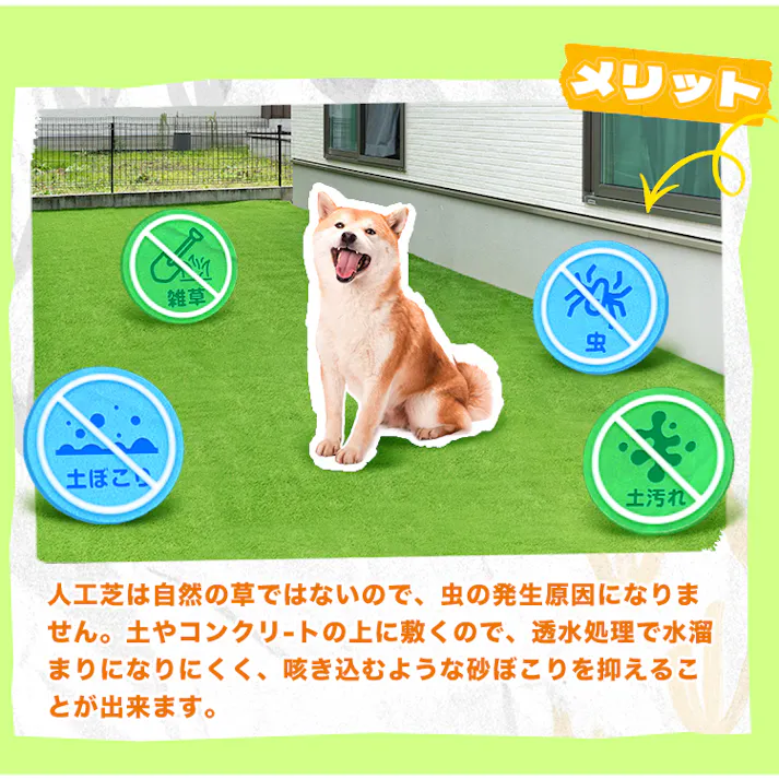 グッドライフウッド ペット専用人工芝ロール 1m×10m 芝丈30mm 固定ピン22本付 防草機能付 芝超高密度約60万本/平米 抗菌機能 犬猫用 芝抜け引っ張りに強い