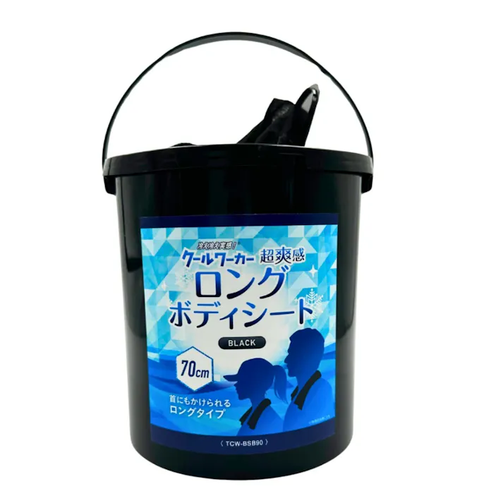 東神電気 ロングボディシート ブラック クールワーカー 厚手不繊布シート プロ仕様猛暑・熱中症対策 BLACK 70cm×13cm/枚(90枚入) TCW-BSB90 4580519170693