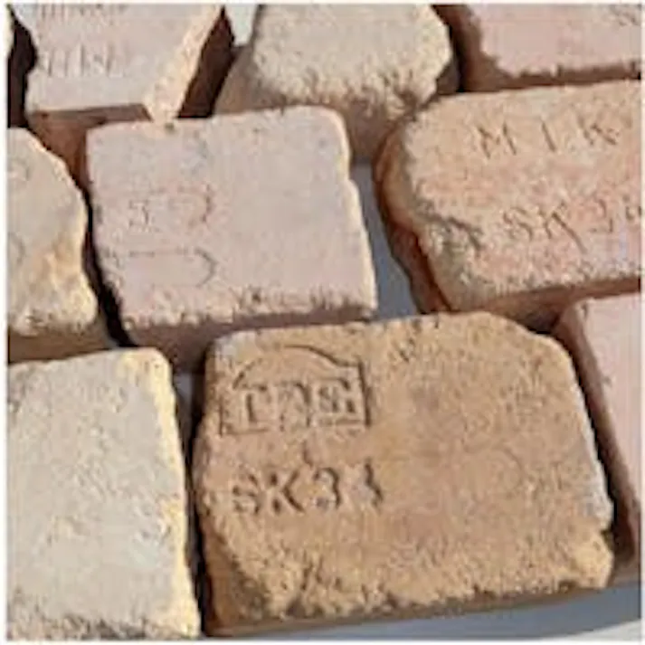 〈ネット限定〉アンティークレンガ ベビーピンク刻印入り 1平米 国産品