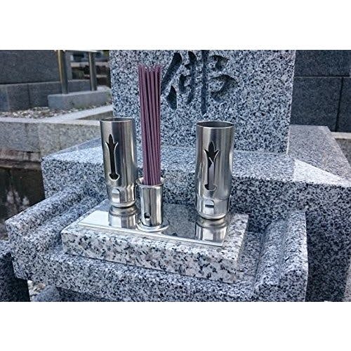 お墓 墓用 風防 ろうそく立て 仏具 【線香立て】【 ローソク立て