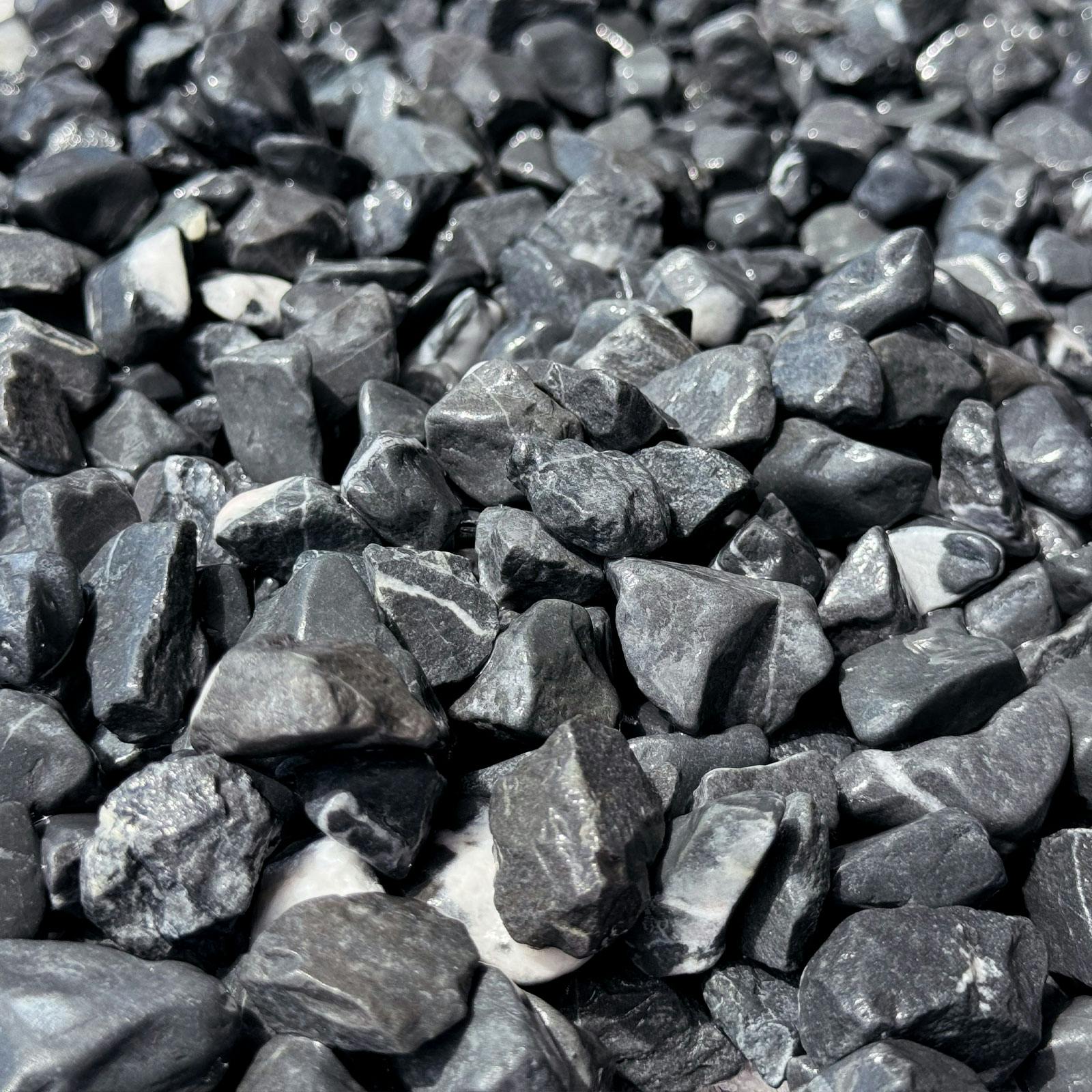 TAIKOH 高級玉石 ラーマグレー 8分 20-30mm 10kg 化粧砂利 グレー ブラック 黒 水磨き 玉石 中