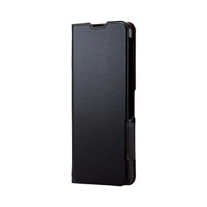 BASIO active2 シンプルスマホ6 ケース レザー 手帳型 耐衝撃 ブラック