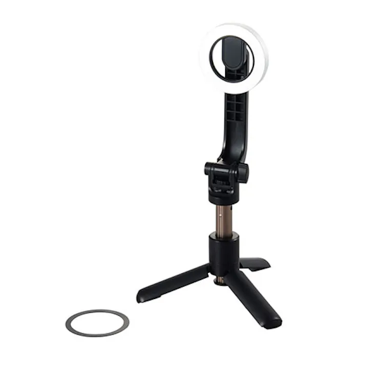 着脱簡単な卓上用スマホ三脚スタンド ブラック