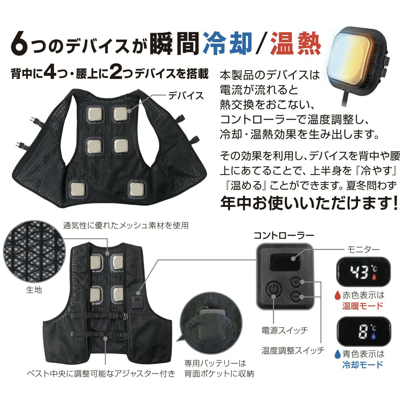 ダイシン　ペルチェベスト 大進 ペルチェベスト バッテリーセット フリーサイズ 冷暖 素子