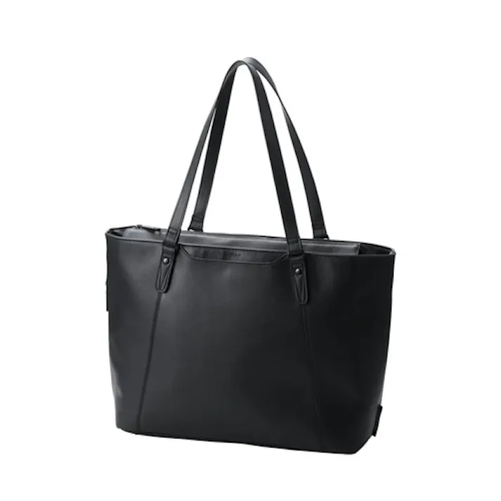 トートバッグ 肩掛ケ 自立式 大容量 15L 前面小物ポケット付 ブラック メーカー在庫品
