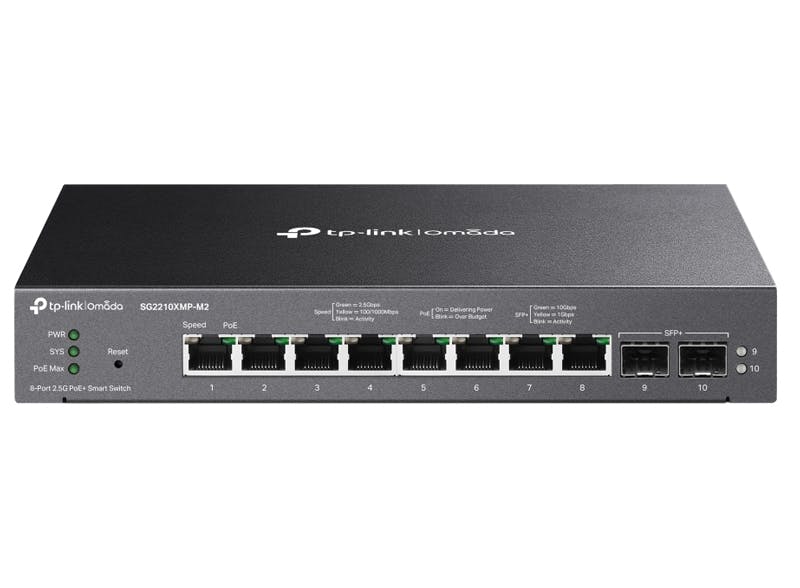 Omada 2.5GBASE-Tポートx8 & 10GE SFP+ポートx2 スマートスイッチ(PoE+ポート 目安在庫=△ ネットワーク機器 Omada 2.5GBASE-Tポートx8 & 10GE SFP+ポートx2 スマートスイッチ(PoE+ポート 目安在庫=△ ネットワーク機器