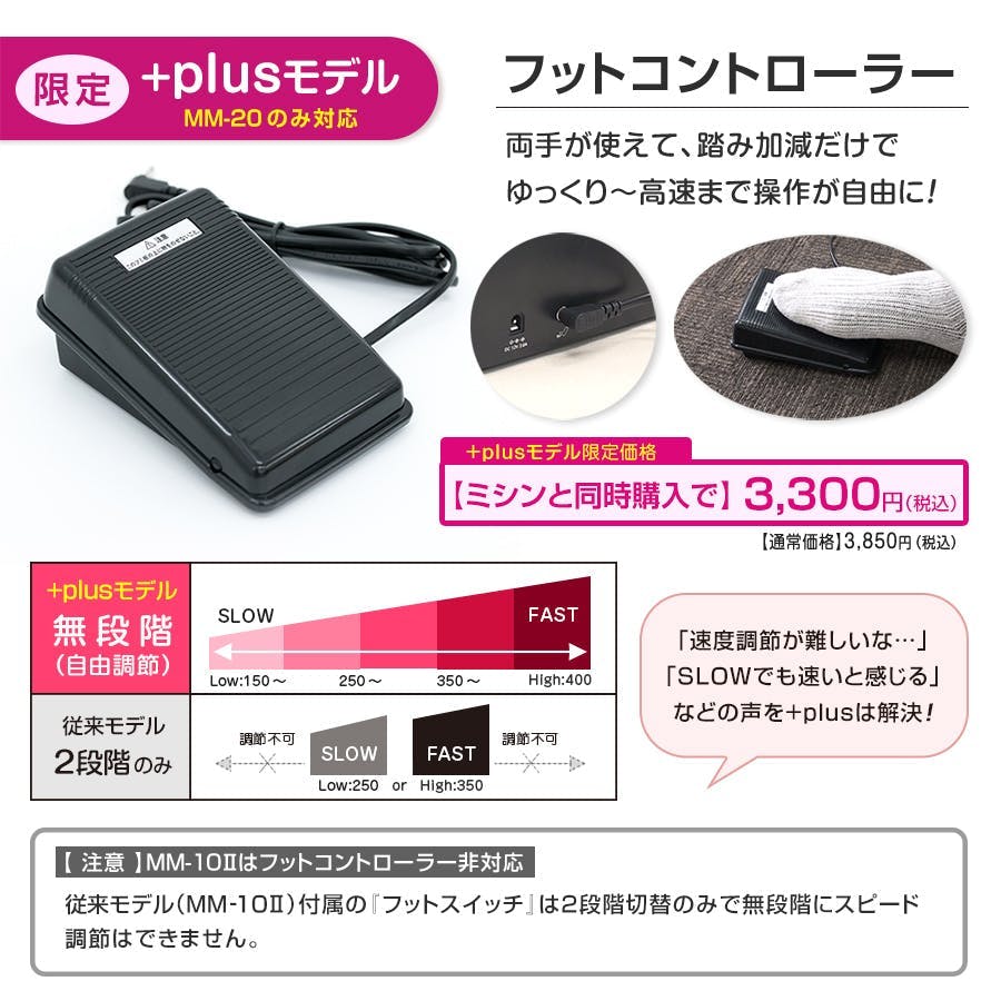 子育てにちょうどいいミシン +plus プラス MM-20 アップグレードモデル