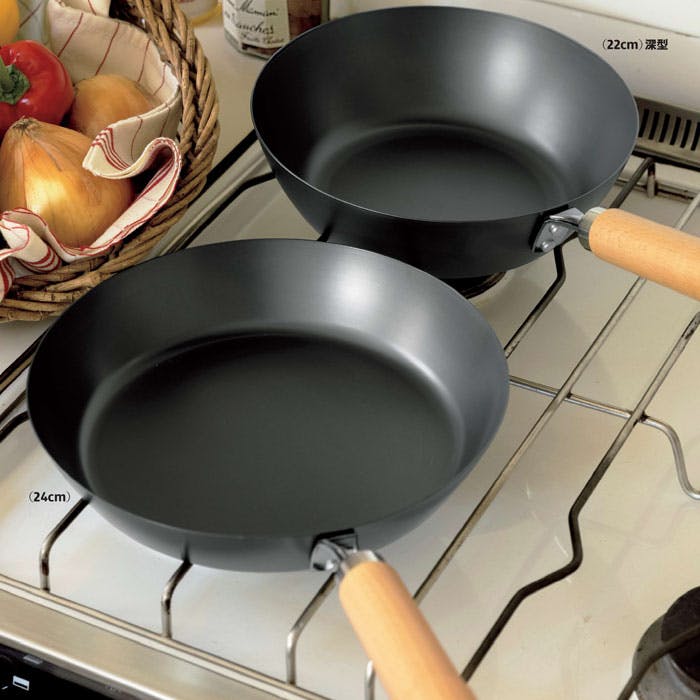 軽量 窒化鉄 フライパン ガス火専用 24cm 22cm深型 アドバンスドア