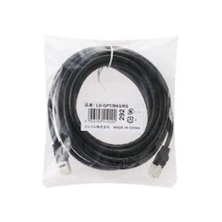 RoHS CAT6 爪折れ防止 LANケーブル 5m 簡易パッケージ(ブラック) 目安在庫=○