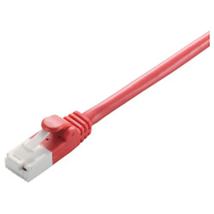 RoHS LANケーブル CAT6 爪折防止 3m レッド 簡易パッケージ 目安在庫=△