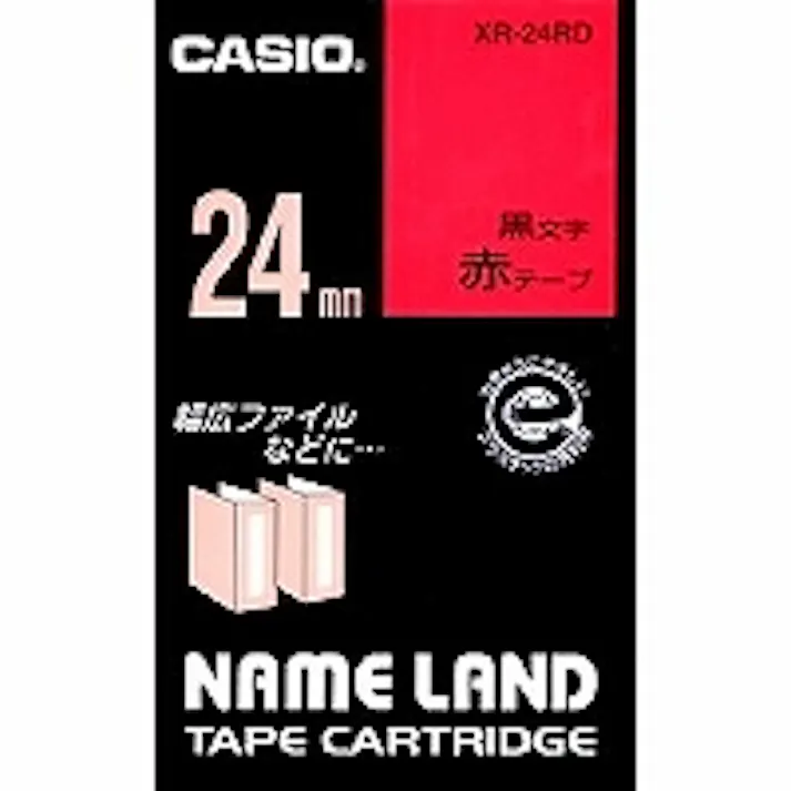 ネームランドテープ 24ミリ 赤地に黒文字 XR-24RD