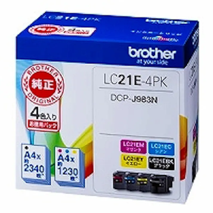 インクカートリッジ 4色パック(BK/C/M/Y) LC21E-4PK
