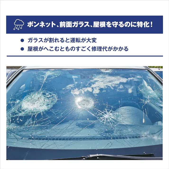 雹の被害が少しでも軽減できればとの思いで作ったカバー【コンパクトミニバン用:Mサイズ】自動車用ボディカバー