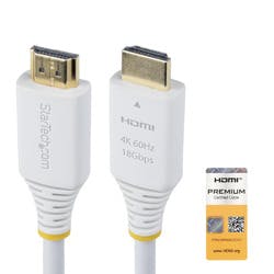 HDMI 2.0ケーブル/1.8m/4K60Hz/プレミアム認証/オス・オス/WT パソコン・周辺機器 HDMI 2.0ケーブル/1.8m/4K60Hz/プレミアム認証/オス・オス/WT パソコン・周辺機器