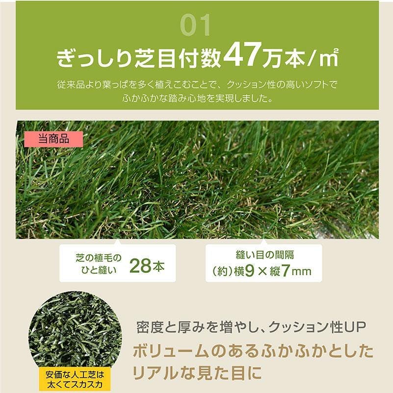 値下げ！人工芝【引き取り限定】【近場配送可能】 1m×10m] 超高密度 人工芝 高耐久 芝丈20mm 人工芝ロール U字ピン