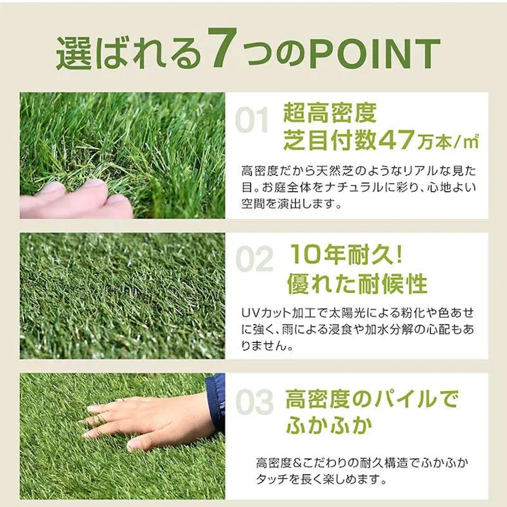 【ARTTOWN】 人工芝 防草シート一体型 固定ピン付属 【Bo-005】 芝丈35mm 1×20mロール 【配送_A】