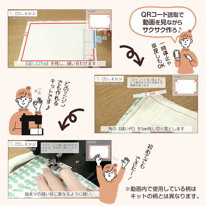 はじめての手作りキット 【 よだれカバー 雲柄 サックス 】 手作りキット 抱っこひも ミシン 簡単 初心者 型紙 生地 日本製 QRコード 動画 レシピ ハンドメイド ハンドクラフト 子育てにちょうどいいミシン ベビーグッズ 赤ちゃん 手作り 抱っこ紐 キット アックスヤマザキ