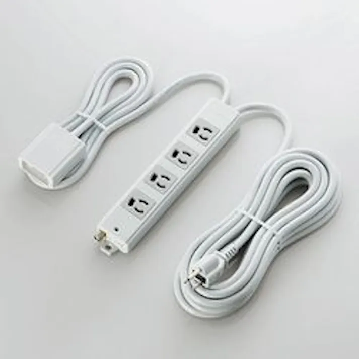 スイッチ付二重構造工事用タップ 3ピン 4個口 5.0m T-WRMT3450LG RS