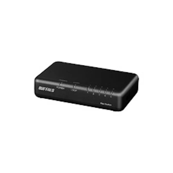 LSW7-GT-5EPL/BK Giga5ポートスイッチ 電源外付 プラスチック筐体