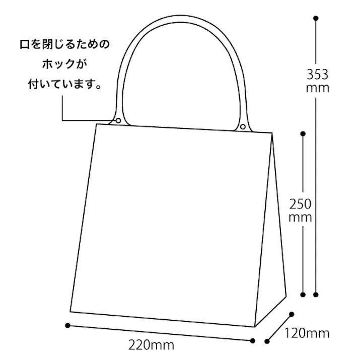 ヘッズ 袋-PE-ハンドル付 W220×D120×H250mm 20枚 HEADS M-MC1B