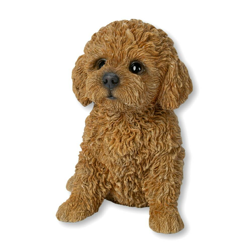 ロシアの作家様　プードル 犬　ジョイント付 Woobia ウービア 【お座りプードルレッド】 (幅13cm×奥行9cm×高