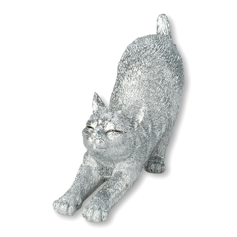 Woobia ウービア 【ストレッチ猫 シルバー】 (幅8.5cm×奥行2cm