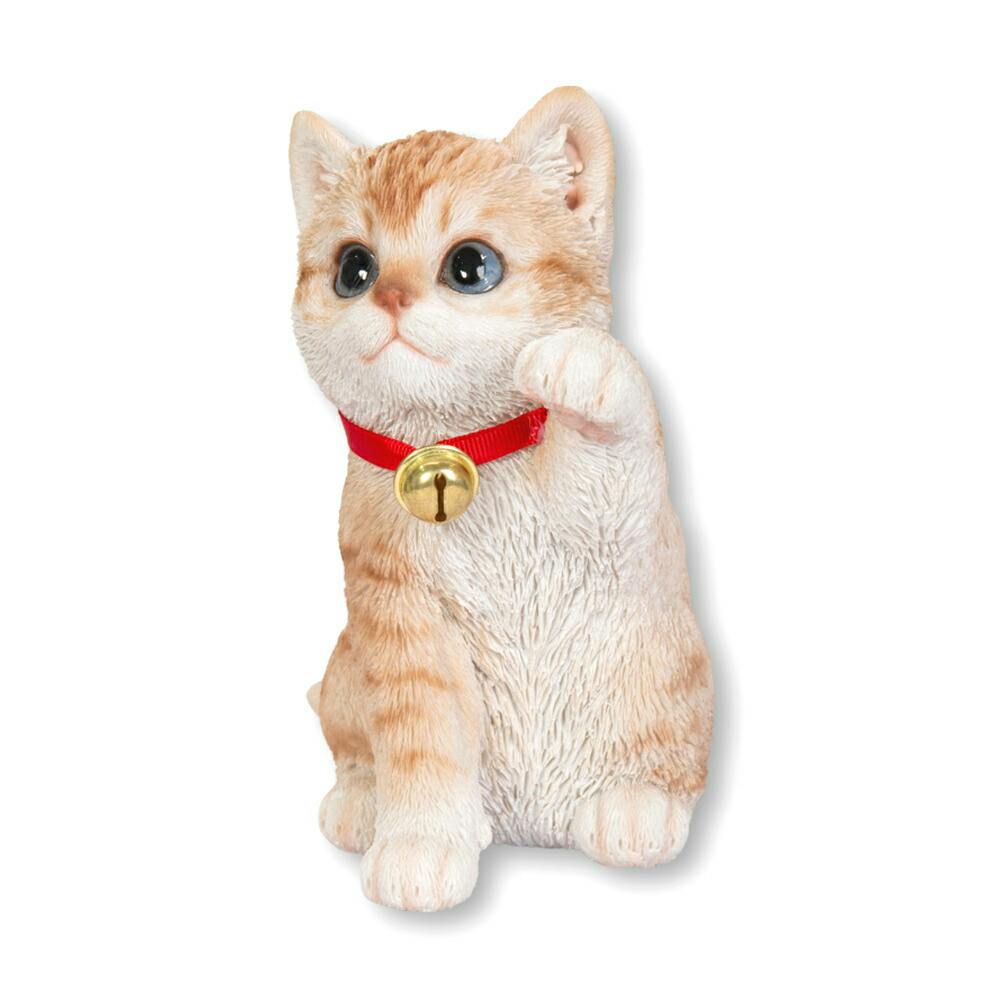 Woobia ウービア 【左手を上げる茶トラ招き猫】 (幅12.3cm×奥行