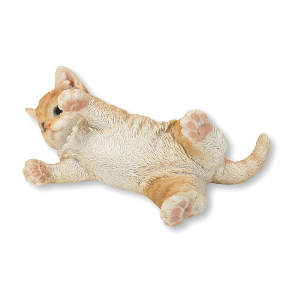 【猫茶】 Woobia ウービア 【横向きでじゃれる茶トラ猫】 (幅22cm×奥行