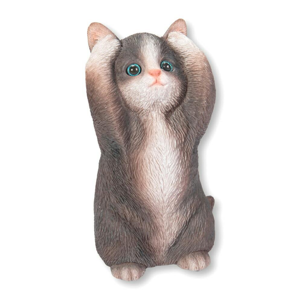 ハチワレ　寝釈迦猫　猫の置物　作家 ハチワレ寝釈迦猫猫の置物作家