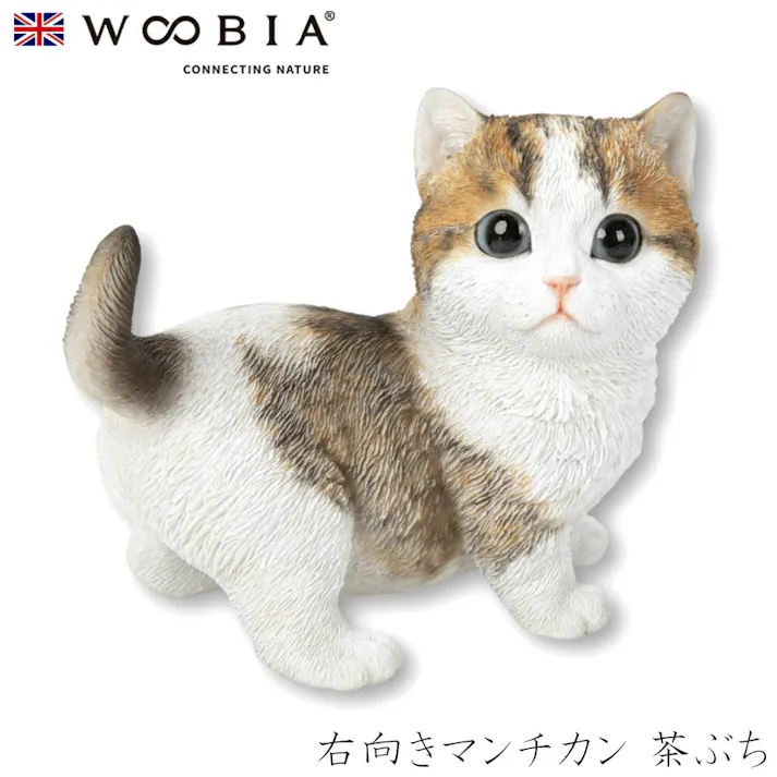 【Woobia(ウービア)】【右向きマンチカン 茶ぶち】 (幅14cm×奥行8.5cm×高さ11.5cm)猫 ねこ ネコ cat かわいい 置物 リアル 動物 おしゃれ インテリア ガーデニング イギリス 人形 オーナメント ペット #4582756147230/H24117-1