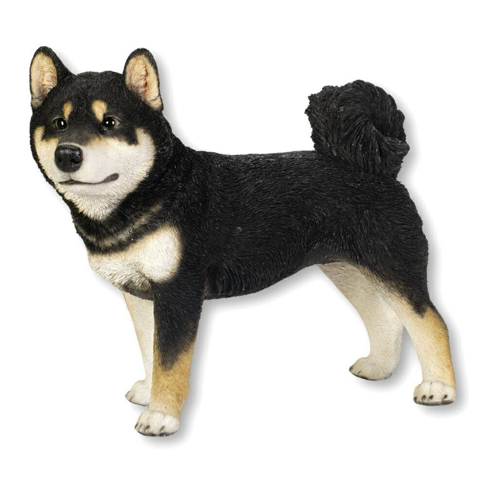 Woobia（ウービア）】【左向きに立つ 黒柴犬（大）】 (幅49cm