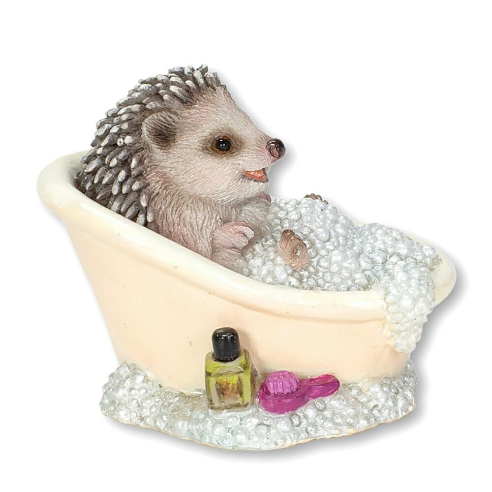 スリーピングベア　ハリネズミ君　モザイク猫 Woobia ウービア 【お風呂でくつろぐハリネズミ】 (幅3.7cm×奥行