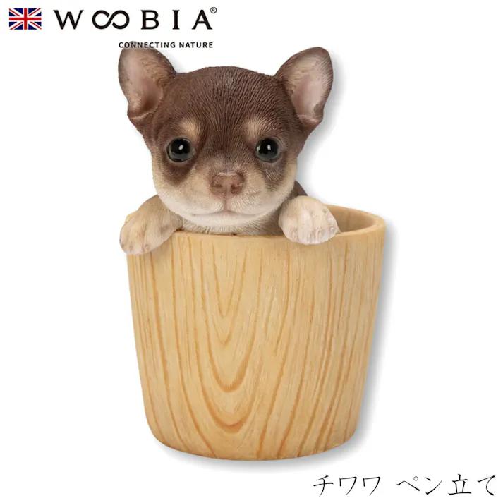 【Woobia(ウービア)】【チワワ ペン立て】 (幅10cm×奥行8cm×高さ12.5cm)犬 いぬ イヌ ドッグ dog かわいい 置物 リアル 動物 おしゃれ インテリア ガーデニング イギリス 人形 オーナメント ペット #4582756149067