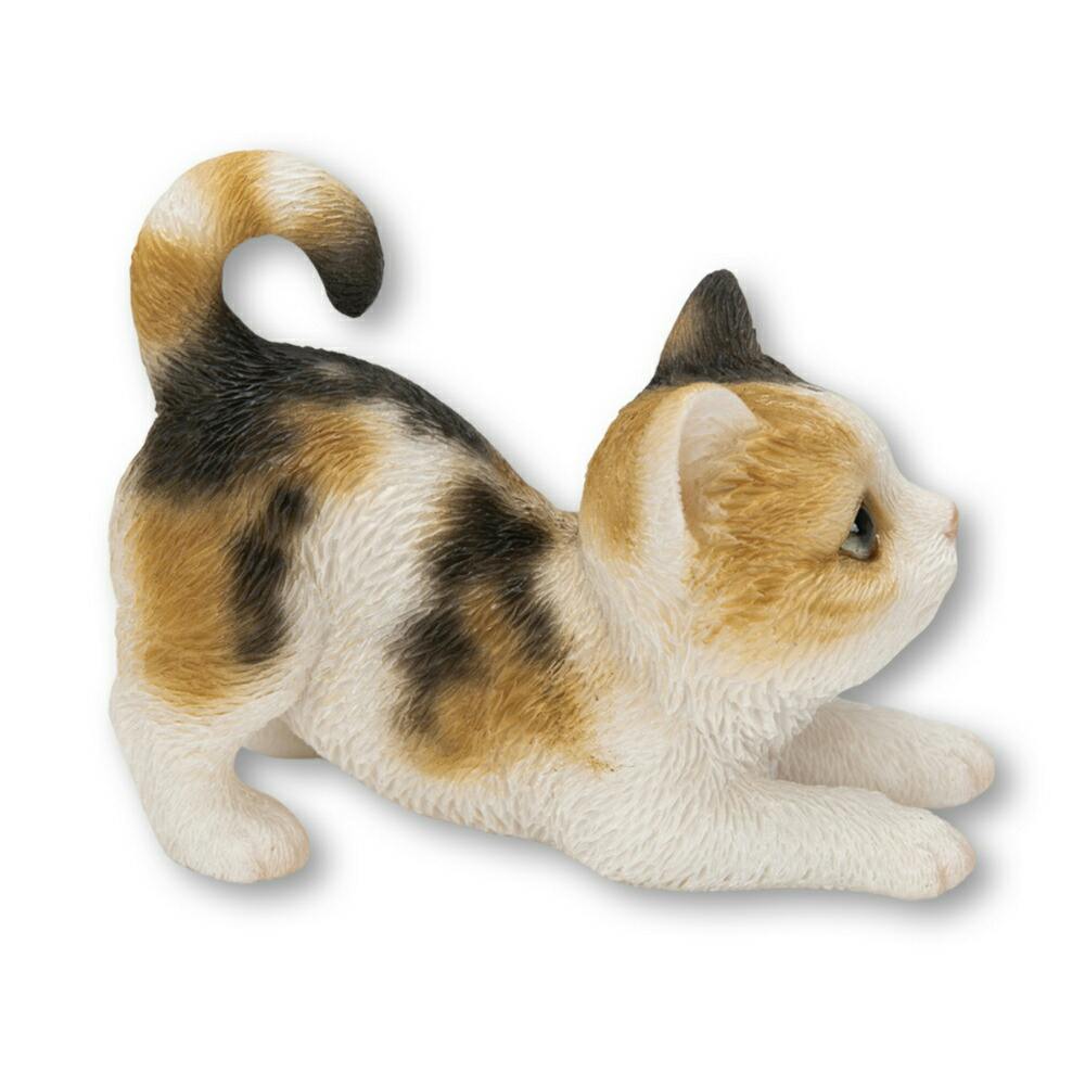 Woobia（ウービア）】【じゃれる三毛猫（小）】 (幅8cm×奥行4cm