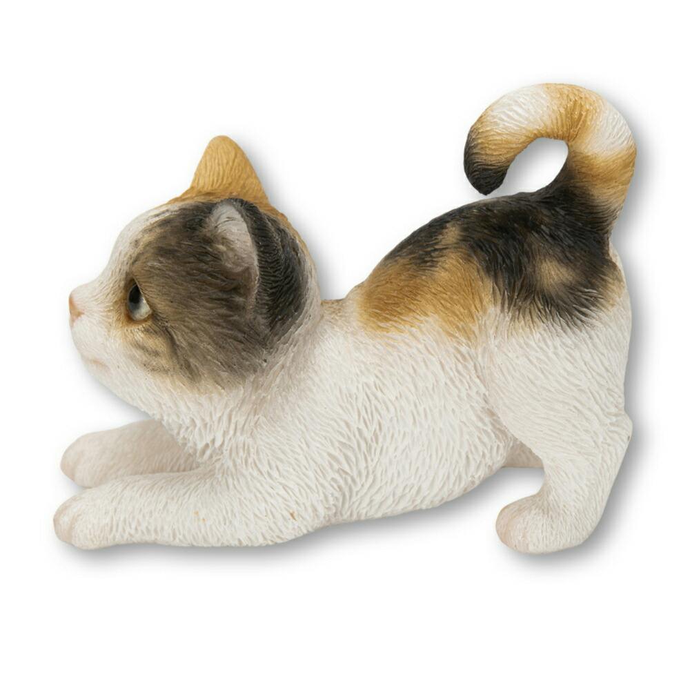 Woobia ウービア 【じゃれる三毛猫（小）】 (幅8cm×奥行4cm×高さ