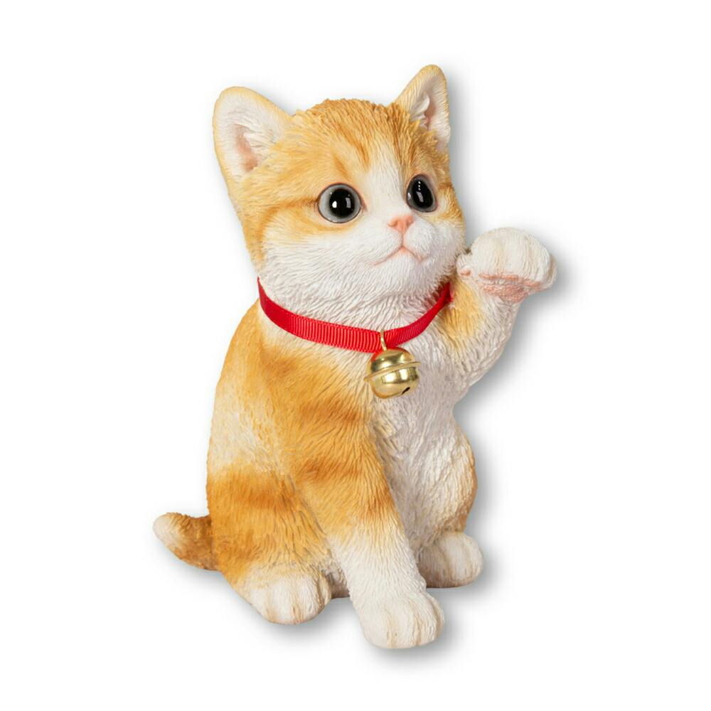 【8/6.7 Independenttokyo2022出展】招き猫(茶白) Woobia ウービア 【左手を上げる茶トラ白招き猫】 (幅12.3cm