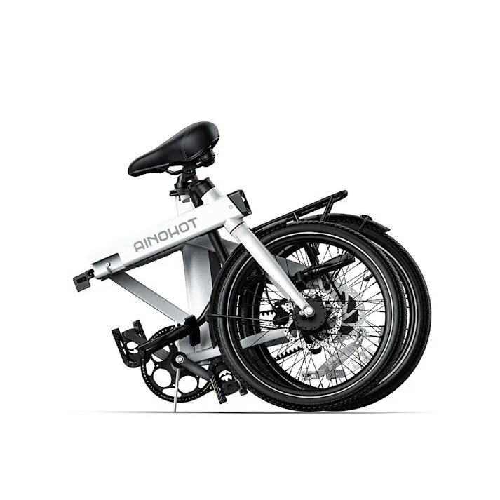 【セール10,000円OFF】AINOHOT amoru P20 電動アシスト自転車【型式認定済】ベルトドライブ、低騒音モーター、軽量、折り畳み式 最大走行距離100KM、着脱式バッテリー、IPX5、色:パールホワイト ※表示価格は値引き後の価格です