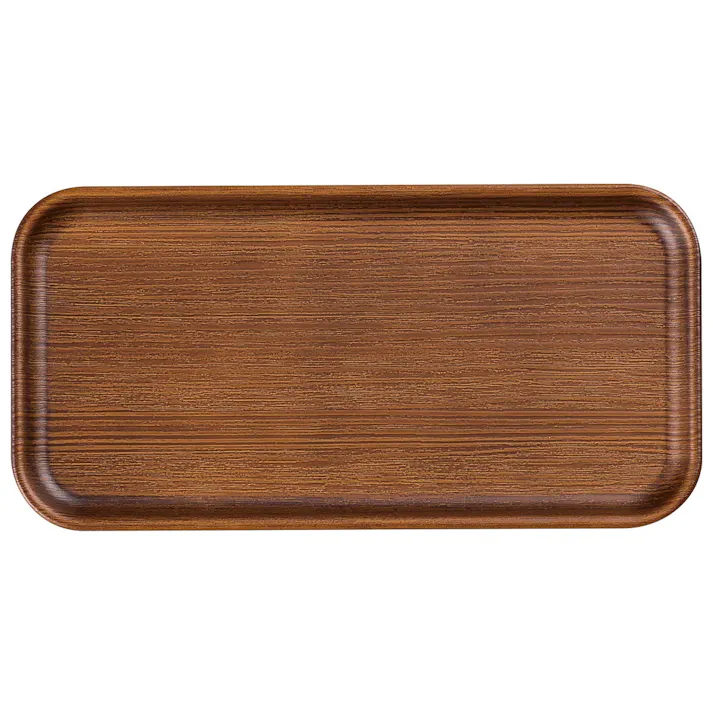 【NH home 24cm 長角トレー】長方形 お盆 軽い 落としても割れにくい カフェ風 木製風 木目調 食器 オシャレ 大人 かわいい プレゼント 日本製【正和】/ブラウン #4930689795064