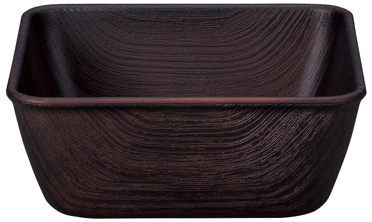 【NH home 木目スクエアボウル L】カフェ風食器 サラダボウル 軽い 落ちても割れにくい 防災グッズとしても 地震対策  汚れにくい 洗いやすい 食器 オシャレ 大人 かわいい 電子レンジ 食洗機 対応／ダークブラウン ＃4930689795255