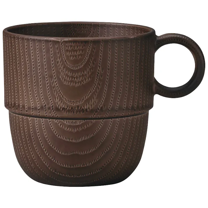 【NH home 木目スタッキングカップS(CC)】電子レンジ 食洗機 対応 小さいマグカップ カフェ 食器 おしゃれ おうちカフェ食器 木目 木製風 バーベキュー メラミンよりも便利 子供用 アウトドア キャンプ 北欧【正和】/ダークブラウン #4930689798522