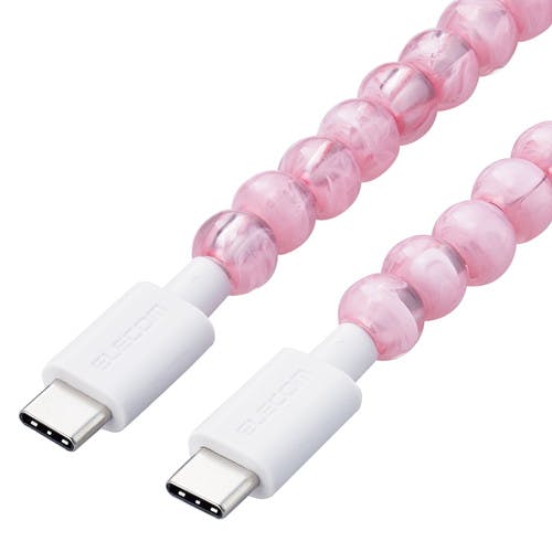 USB-C ケーブル ( TypeC to C ) PD 60W コードジュエリー ピンクマーブル メーカー在庫品 スマートフォンアクセサリ USB-C ケーブル ( TypeC to C ) PD 60W コードジュエリー ピンクマーブル メーカー在庫品 スマートフォンアクセサリ